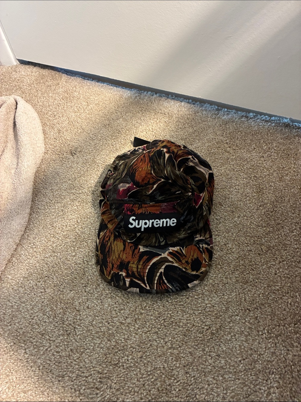 Supreme Black Multicolor Floral 5-Panel Cap